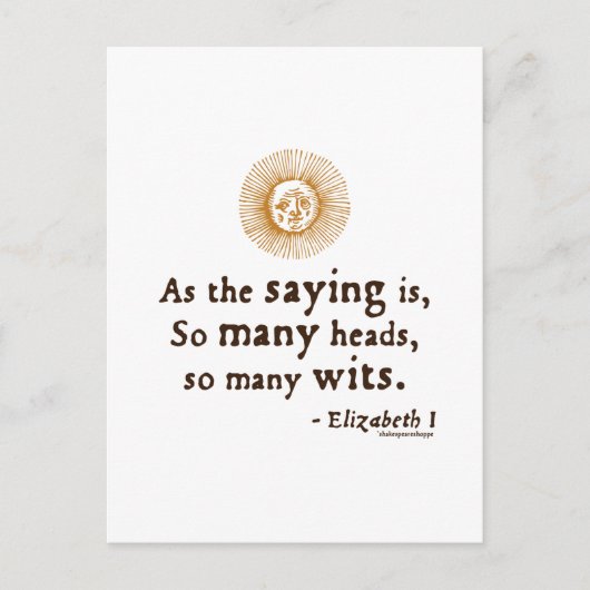 Elizabeth I Zitat über Wits Postkarte (Vorderseite)