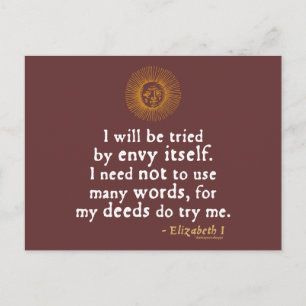 Elizabeth I Zitat zum Urteil Postkarte