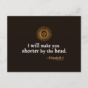 Elizabeth I Zitat zum Verhalten Postkarte
