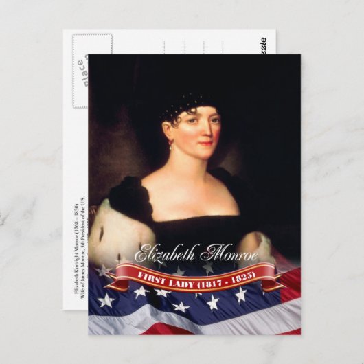 Elizabeth Monroe, First Lady der USA Postkarte (Vorne/Hinten)
