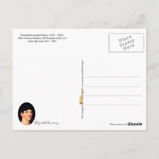 Elizabeth Monroe, First Lady der USA Postkarte (Rückseite)