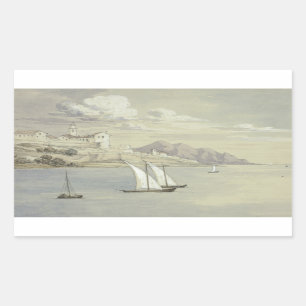 Elizabeth Murray - Portofino aus dem Meer, Genua Rechteckiger Aufkleber