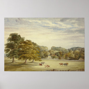 Elizabeth Murray - Sechs Kühe Weiden vor Land Poster