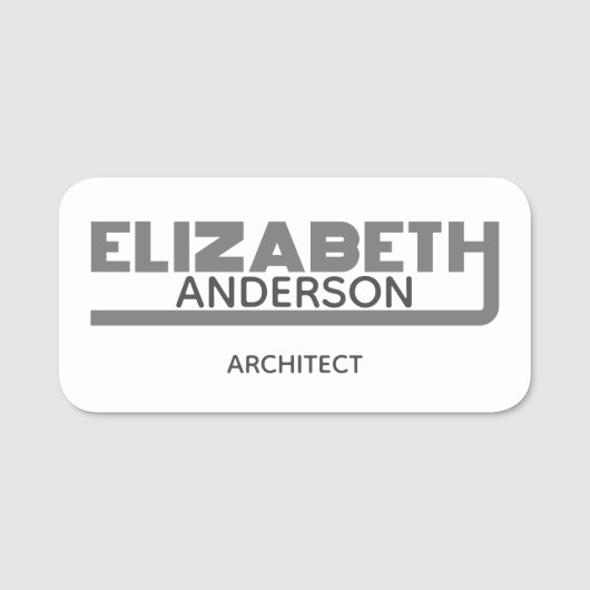 Elizabeth Name Tag Namensschild (Vorderseite)