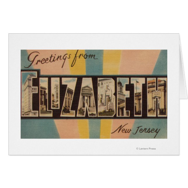Elizabeth, New Jersey - Große Buchstabenszenen (Vorderseite (Horizontal))