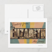 Elizabeth, New Jersey - Große Buchstabenszenen Postkarte (Vorne/Hinten)
