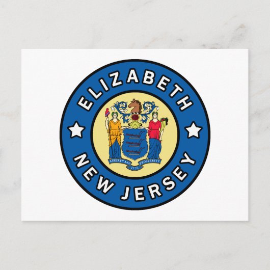 Elizabeth New Jersey Postkarte (Vorderseite)