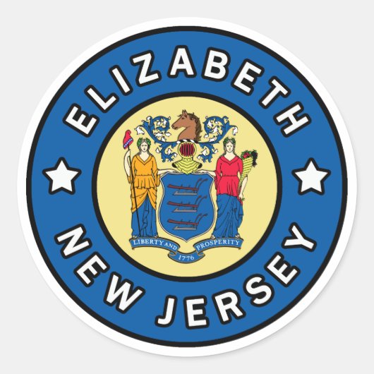 Elizabeth New Jersey Runder Aufkleber (Vorderseite)