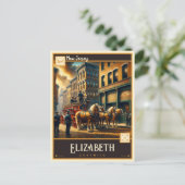 Elizabeth, New Jersey | VINTAG Postkarte (Stehend Vorderseite)