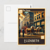 Elizabeth, New Jersey | VINTAG Postkarte (Vorne/Hinten)