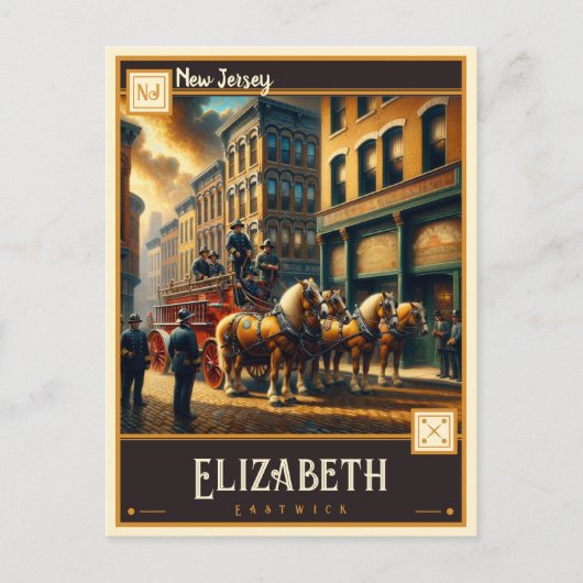 Elizabeth, New Jersey | VINTAG Postkarte (Vorderseite)