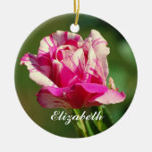 Elizabeth Peppermint Weihnachtsfeier Rose Ornament (Vorne)