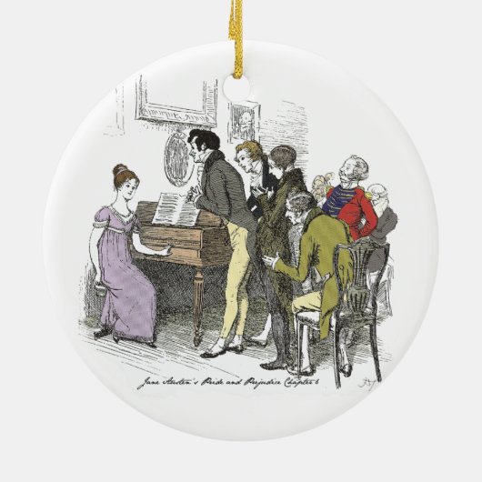 Elizabeth Performs - Jane Austen Pride & Prejudice Keramik Ornament (Hinten)
