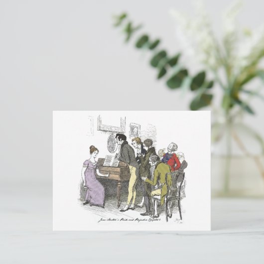 Elizabeth Performs - Jane Austen Pride & Prejudice Postkarte (Stehend Vorderseite)