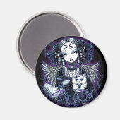 Elizabeth Persian Cat Angel Magnet (Vorderseite/Rückseite)