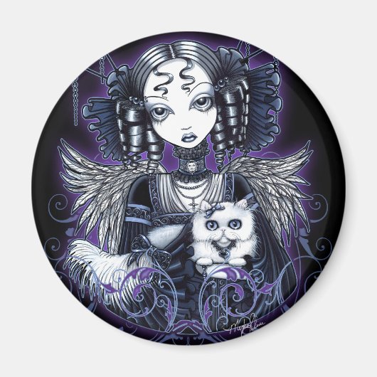 Elizabeth Persian Cat Angel Magnet (Vorne)