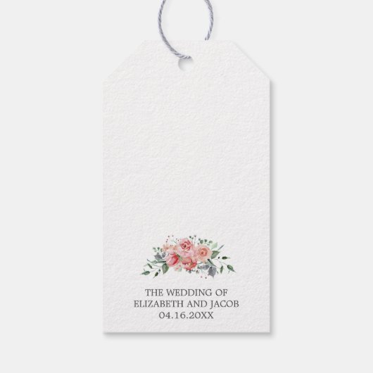 Elizabeth Pink Floral Hotel Gäste Hochzeiten Willk Geschenkanhänger (Rückseite)