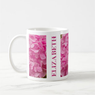 "Elizabeth" Pink Spring Hydrangea Blumenschrift Kaffeetasse