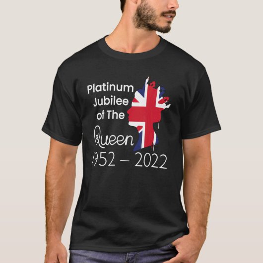 Elizabeth Platinum Jubilee Queen Crown British Fl T-Shirt (Vorderseite)