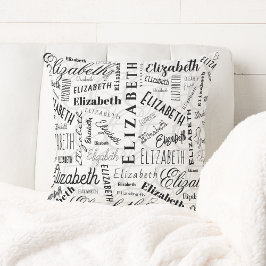 Elizabeth Schwarz-weiß Individuelle Name Kissen