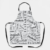 Elizabeth Schwarz-weiß Individuelle Name Schürze (Vorderseite)