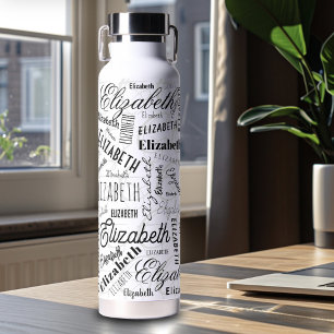 Elizabeth Schwarz-weiß Individuelle Name Trinkflasche