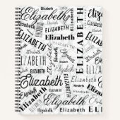 Elizabeth Schwarz-weiß Notizblock (Vorderseite)