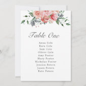 Elizabeth Simple Pink Wedding Table Chart (Rückseite)