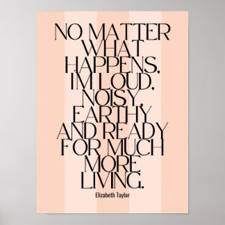 Elizabeth Taylor Motivierend Zitate Poster