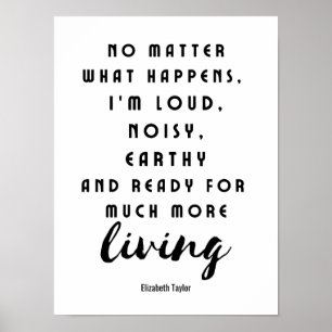Elizabeth Taylor Motivierend Zitate Poster