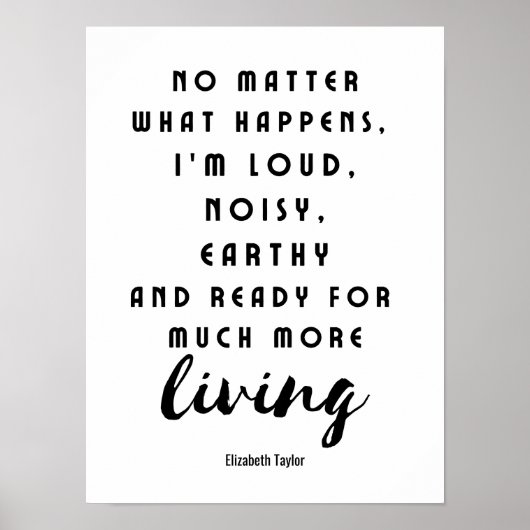 Elizabeth Taylor Motivierend Zitate Poster (Vorne)