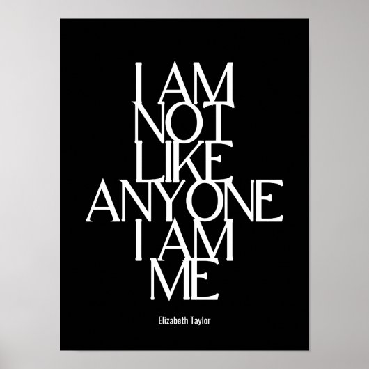 Elizabeth Taylor Self Love Inspirational Quote Poster (Vorne)