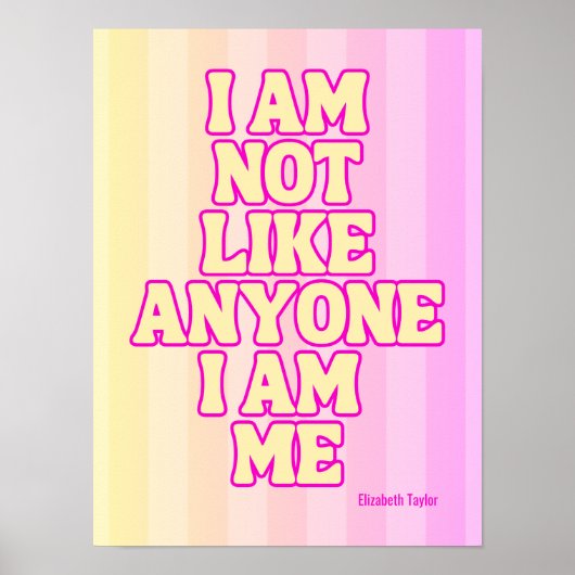 Elizabeth Taylor Self Love Inspirational Quote Poster (Vorne)