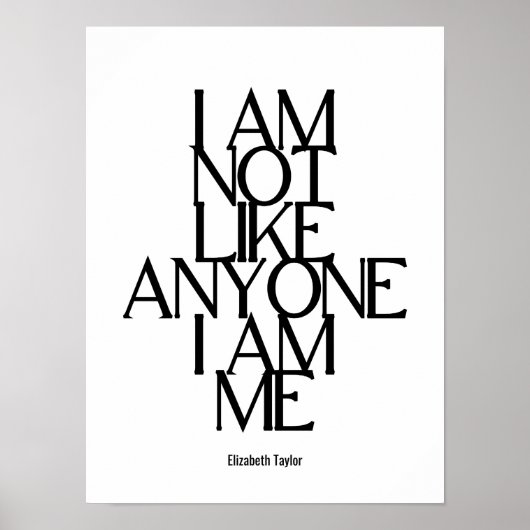 Elizabeth Taylor Self Love Inspirational Quote Poster (Vorne)