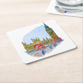 Elizabeth Tower, aka Big Ben Rechteckiger Pappuntersetzer (angewinkelt)