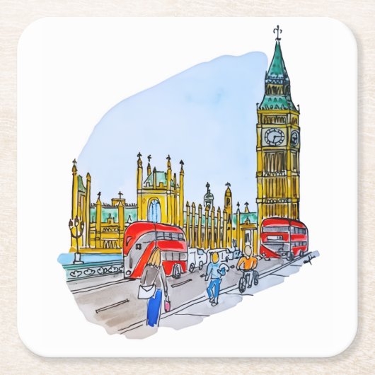 Elizabeth Tower, aka Big Ben Rechteckiger Pappuntersetzer (Vorderseite)