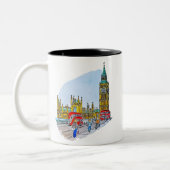 Elizabeth Tower, alias Big Ben Zweifarbige Tasse (Links)