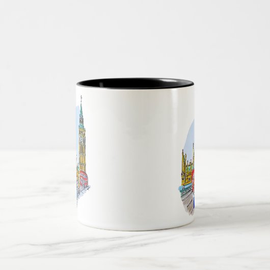 Elizabeth Tower, alias Big Ben Zweifarbige Tasse (Mittel)