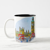 Elizabeth Tower, alias Big Ben Zweifarbige Tasse (Links)