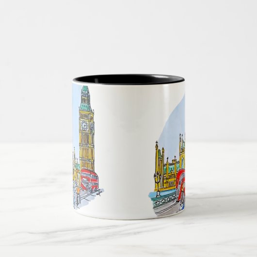 Elizabeth Tower, alias Big Ben Zweifarbige Tasse (Mittel)