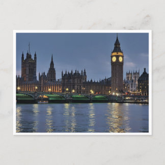 Elizabeth Tower und Westminster Bridge London UK Postkarte
