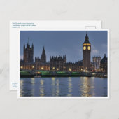 Elizabeth Tower und Westminster Bridge London UK Postkarte (Vorne/Hinten)