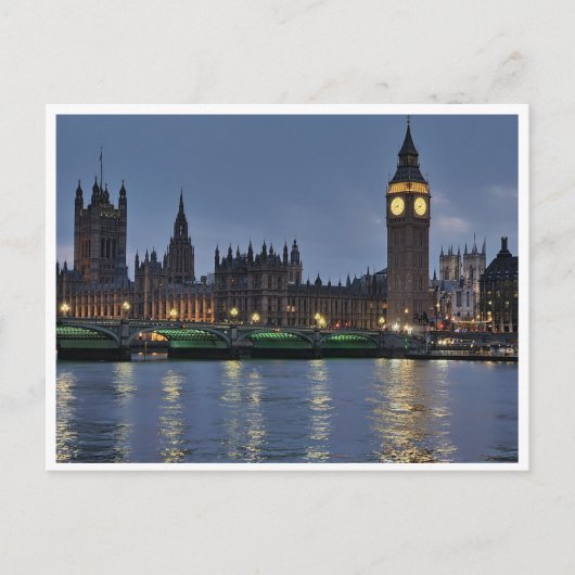 Elizabeth Tower und Westminster Bridge London UK Postkarte (Vorderseite)