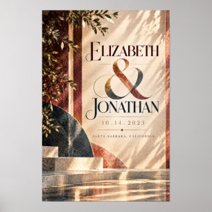 Elizabeth und Jonathan Personalisierte Hochzeitsfe Poster