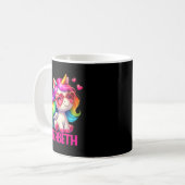 Elizabeth Unicorn Name D Design Kaffeetasse (Vorderseite Links)