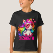 Elizabeth Unicorn Name D Design T-Shirt (Vorderseite)