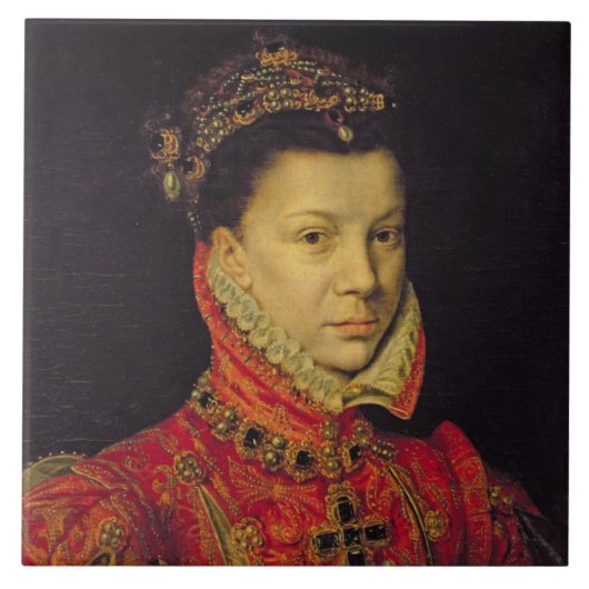 Elizabeth von Valois (1545-68) 1570 (Öl auf Fliese (Vorderseite)