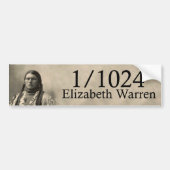 Elizabeth Waren 1/1024 amerikanischer Ureinwohner Autoaufkleber (Vorne)