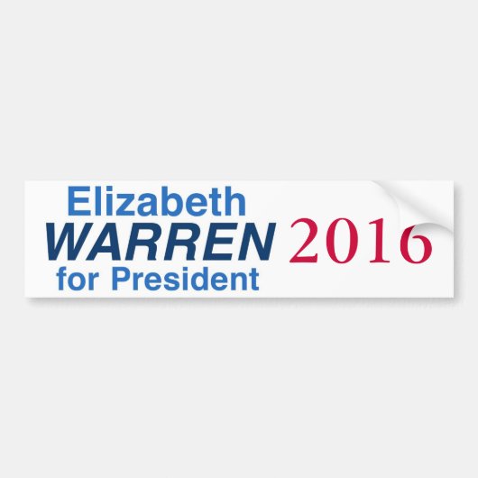 Elizabeth Waren für Präsidenten 2016 Autoaufkleber (Vorne)
