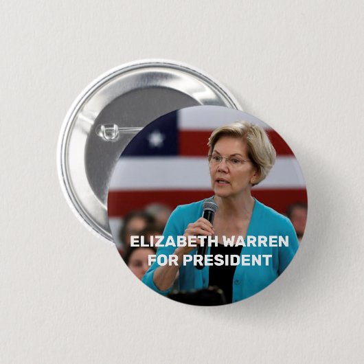 Elizabeth Waren für Präsidenten Button - Button (Vorne & Hinten)
